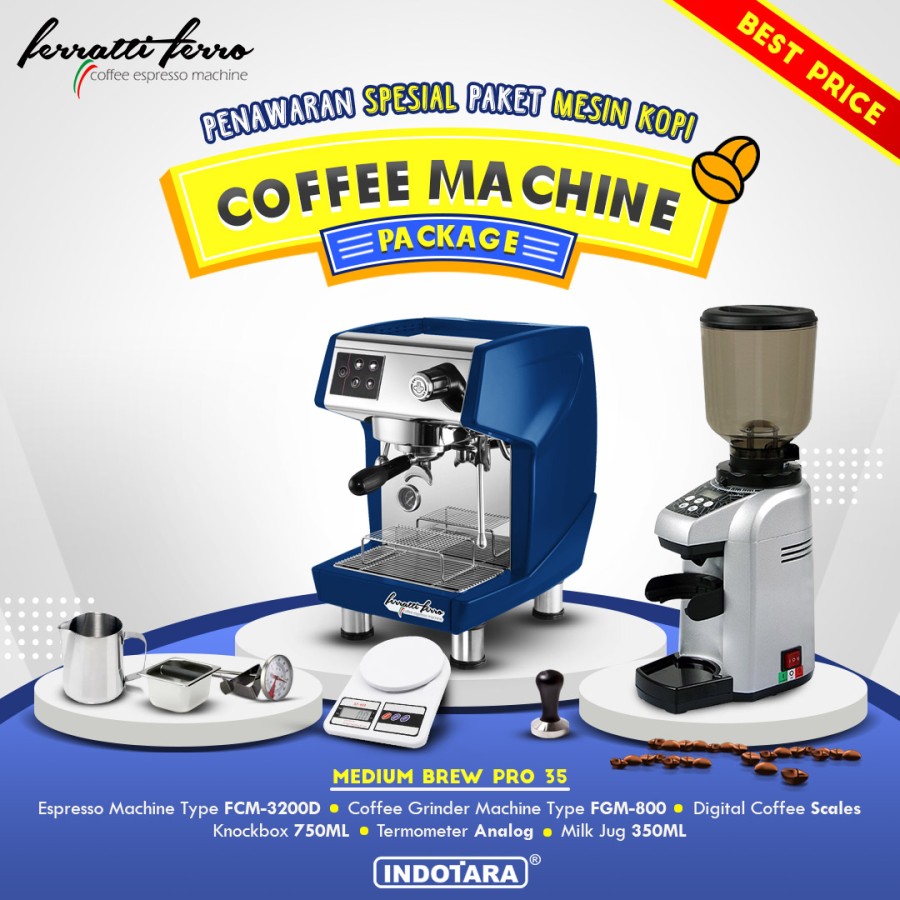 Paket mesin kopi Espresso Medium Brew Pro 34 - 35 - 36