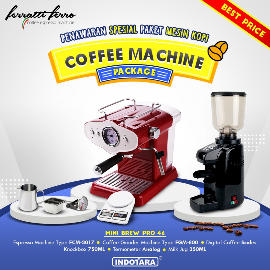 Paket mesin kopi Espresso Mini Brew Pro 46 - 47 - 48