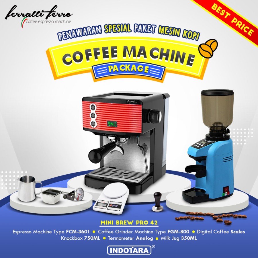 Paket mesin kopi Espresso Mini Brew Pro 40 - 41 - 42