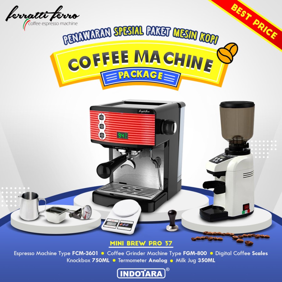 Paket mesin kopi Espresso Mini Brew Pro 37 - 38 - 39