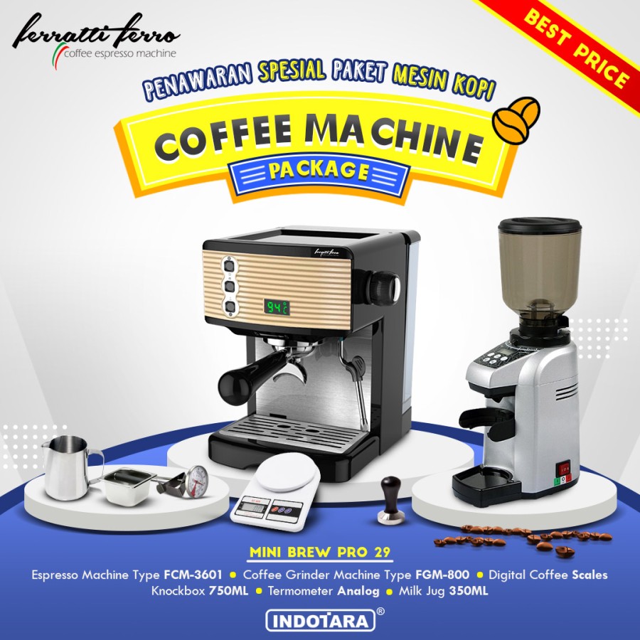 Paket mesin kopi Espresso Mini Brew Pro 28 - 29 - 30