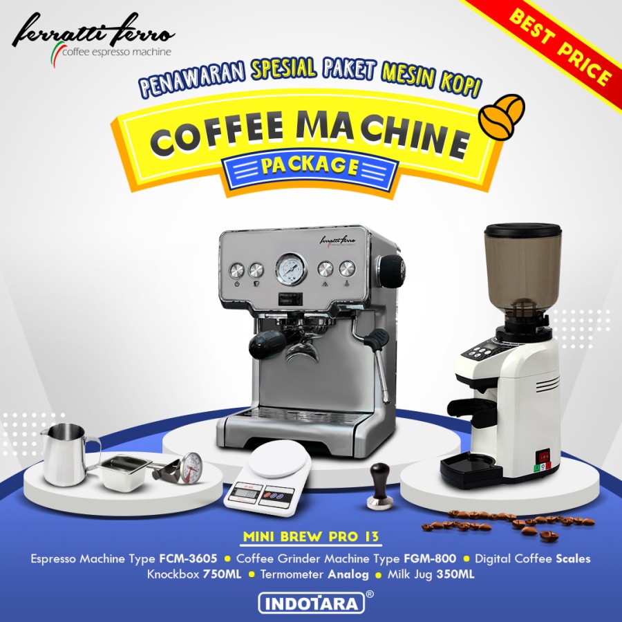 Paket mesin kopi Espresso Mini Brew Pro 13 - 14 - 15