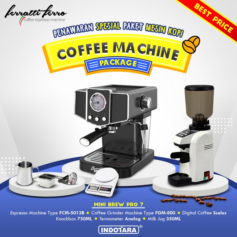 Paket mesin kopi Espresso Mini Brew Pro 7 - 8 - 9