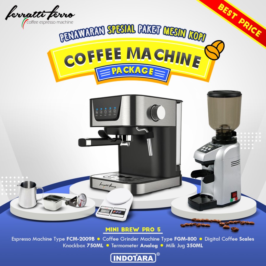 Paket mesin kopi Espresso Mini Brew Pro 4 - 5 - 6