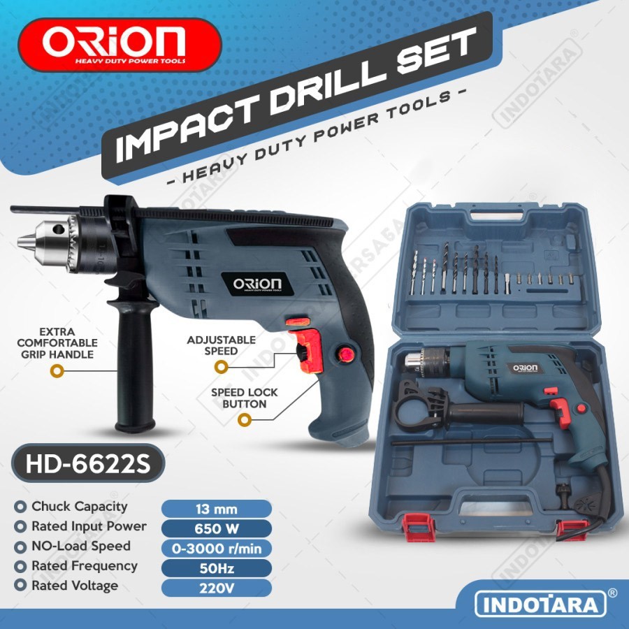 Mesin Bor / Impact Drill Listrik Orion - HD-6622S (With BMC Box)