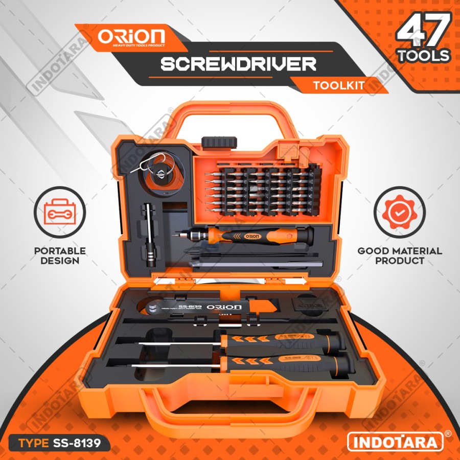 Obeng Set Teknisi HP, Komputer, Laptop - Toolkit Orion SS-8139