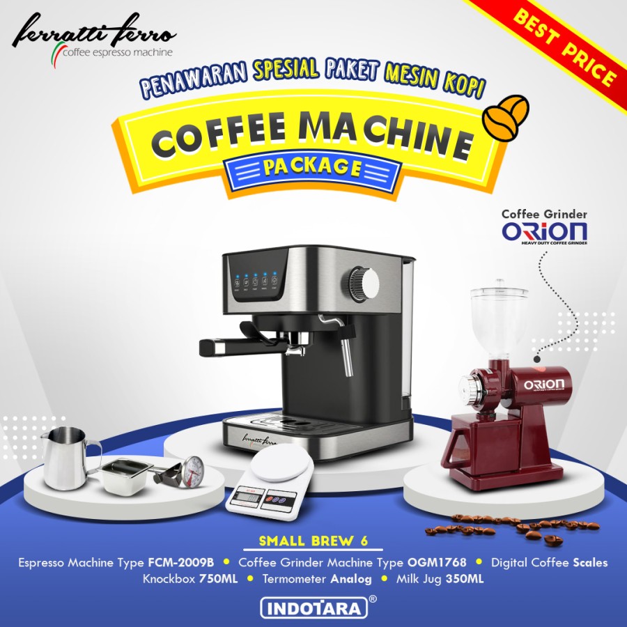 Paket mesin kopi Espresso Small Brew 4 - 5 - 6