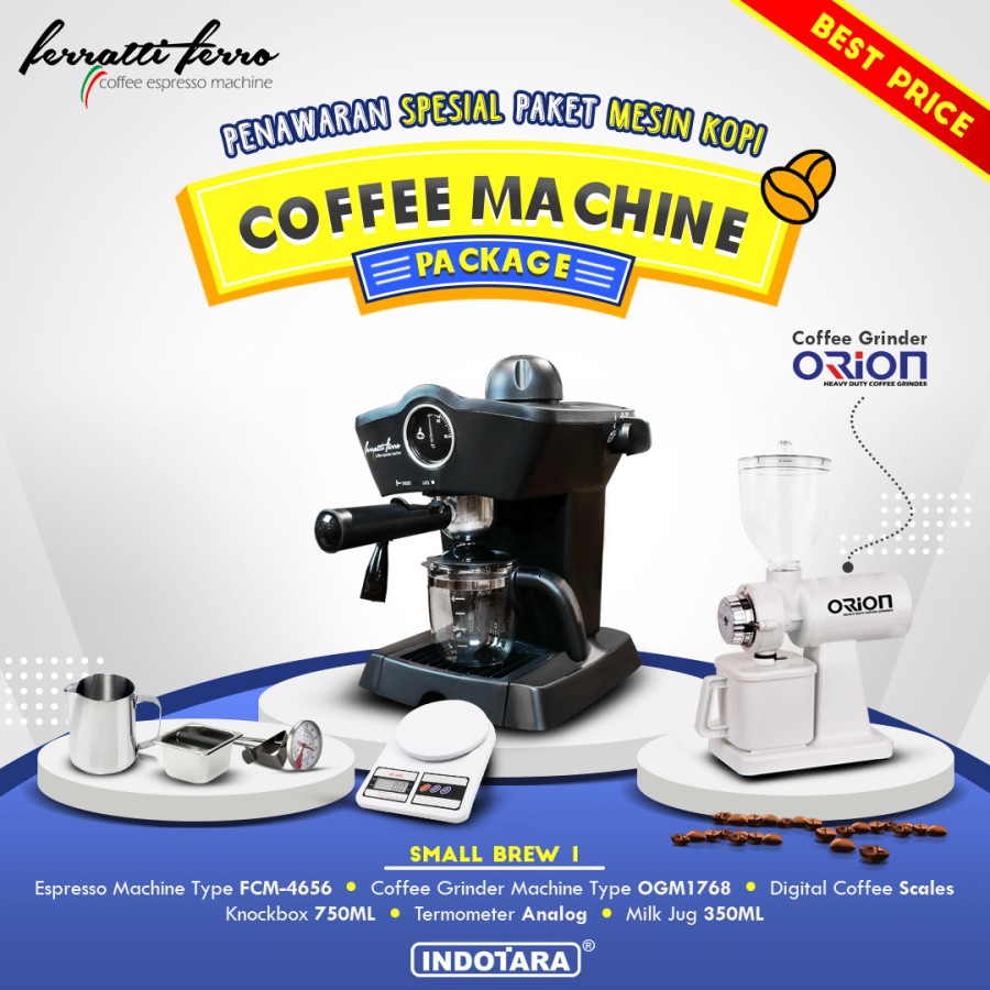 Paket mesin kopi Espresso Small Brew 1 - 2 - 3