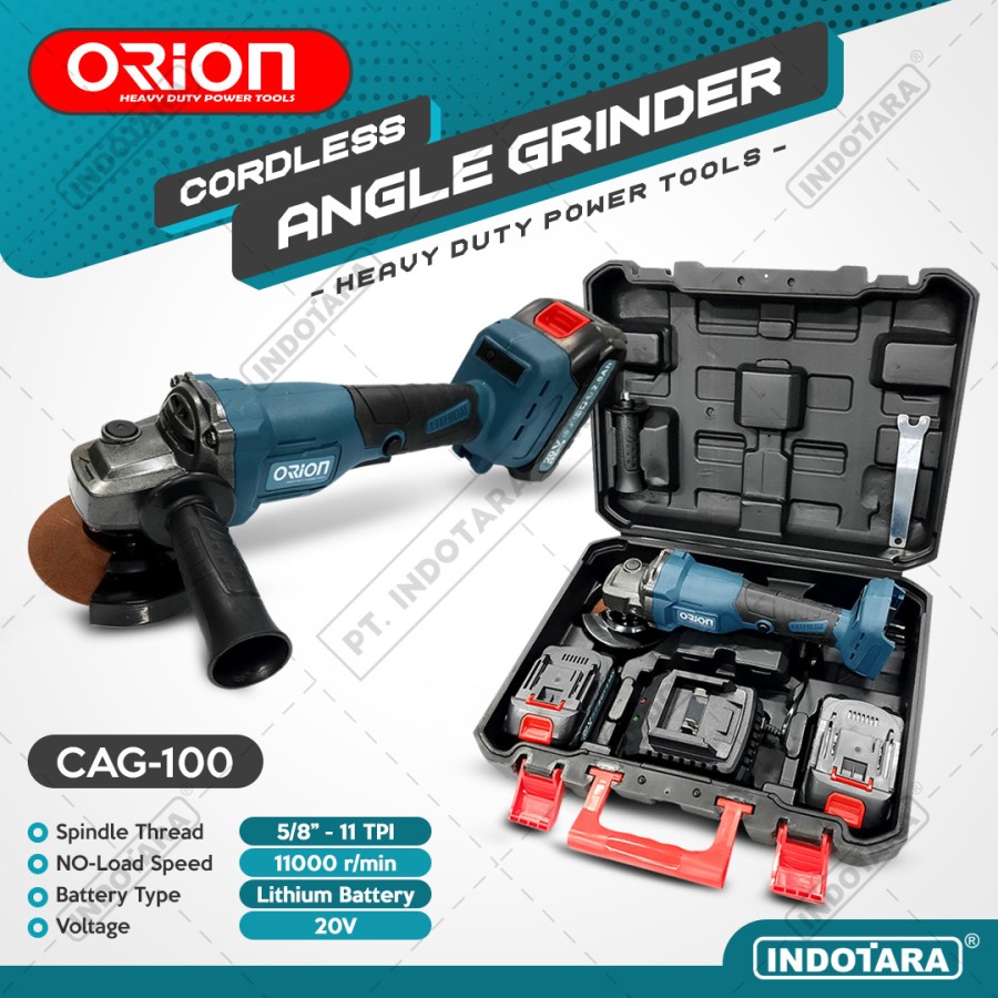 Mesin Gerinda Baterai Tangan / Cordless Angle Grinder Orion CAG-100