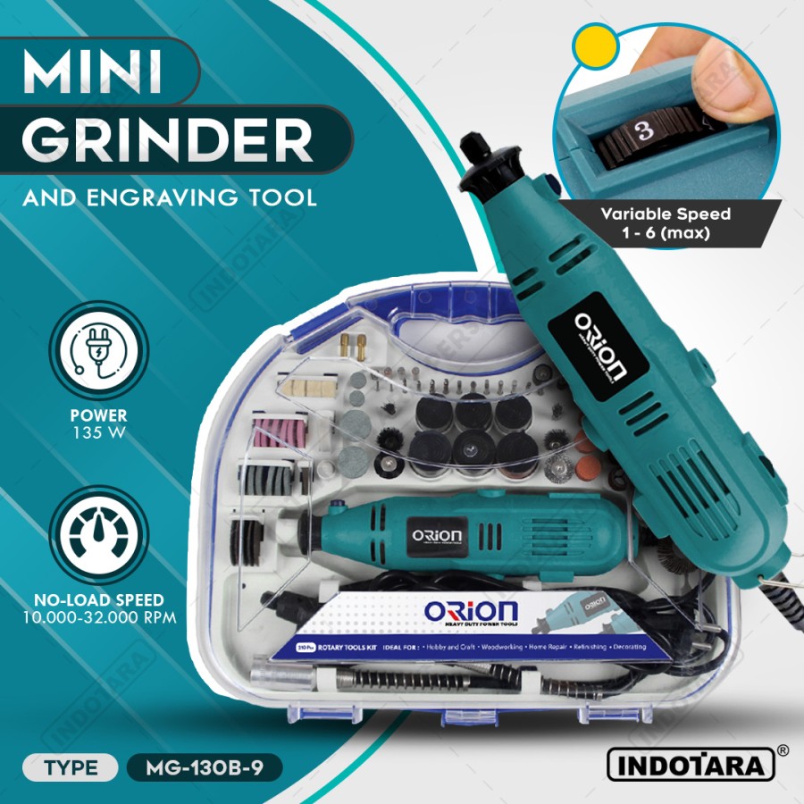 Mesin Bor Tangan Mini Grinder Set Orion MG-130B-9