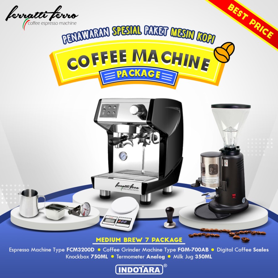 Paket Mesin Kopi Espresso / Mesin Kopi Ferratti Ferro - Medium Brew 7