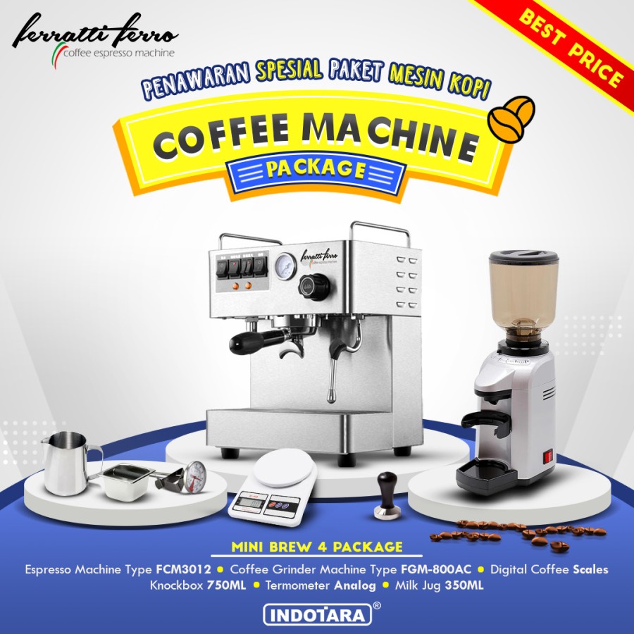 Paket Mesin Kopi Espresso / Mesin Kopi Ferratti Ferro - Mini Brew 4