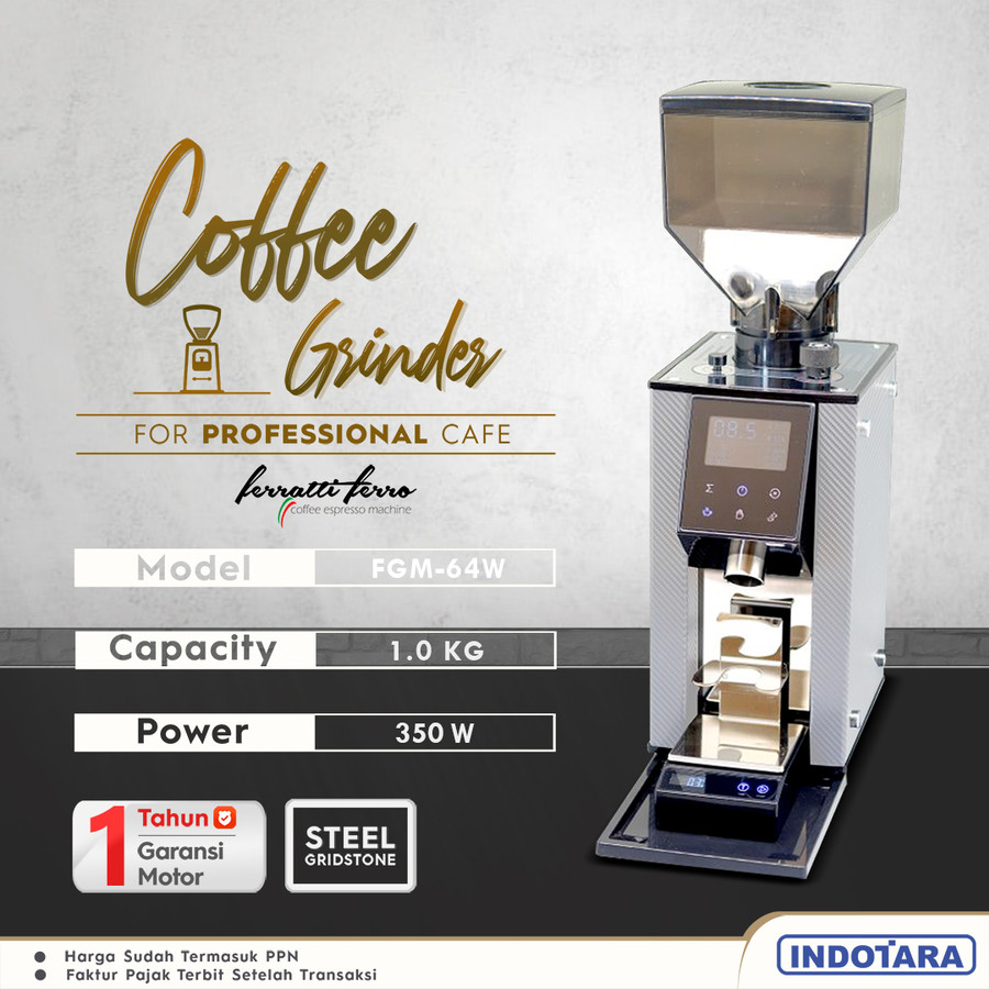 Coffee Grinder Machine / Alat Penggiling Kopi Ferratti Ferro FGM-64W