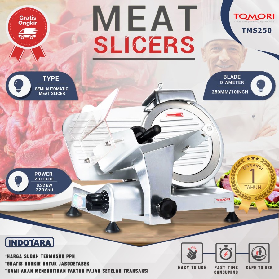 Mesin Pengiris / Pemotong Daging Tomori Meat Slicer TMS-250ES10