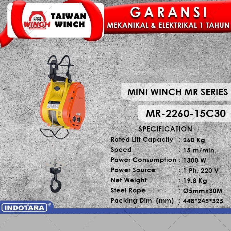 Taiwan Winch 2.6T MR 2260 15C30