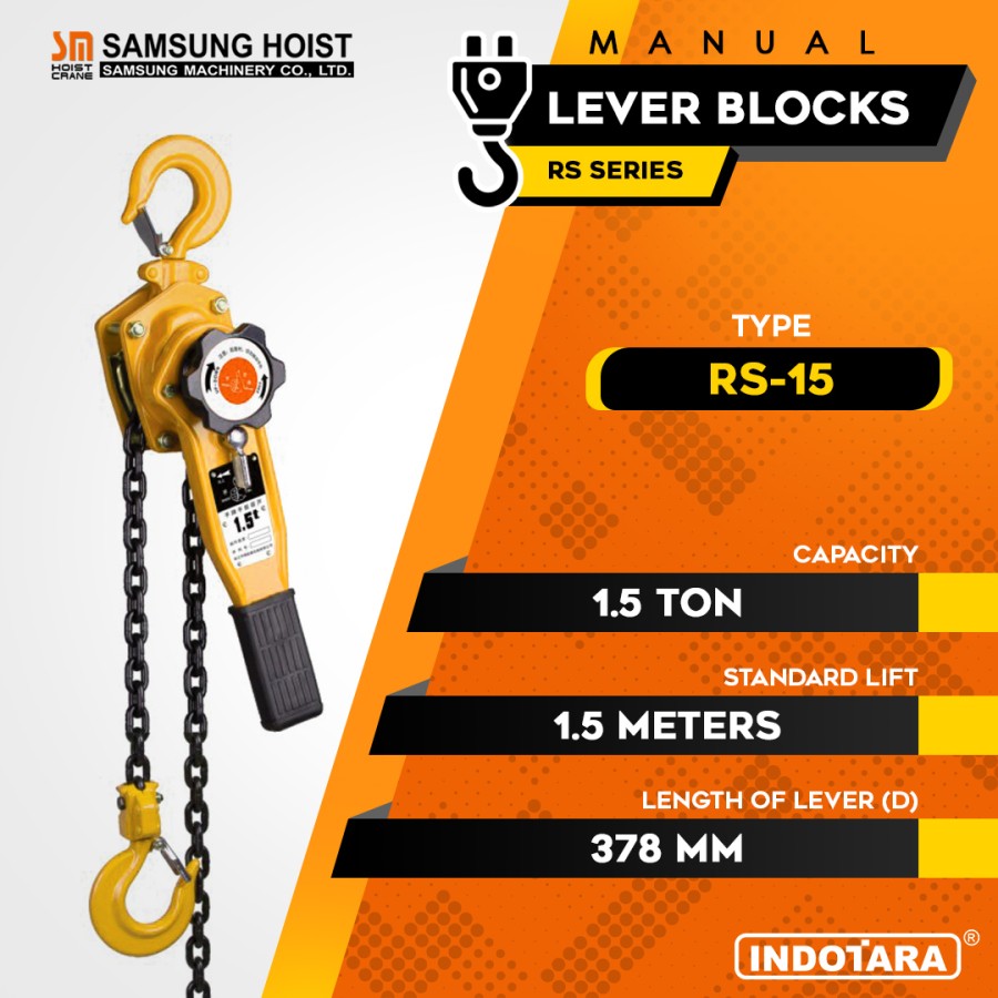 Manual Lever Block Kapasitas 1.5 Ton Samsung RS15