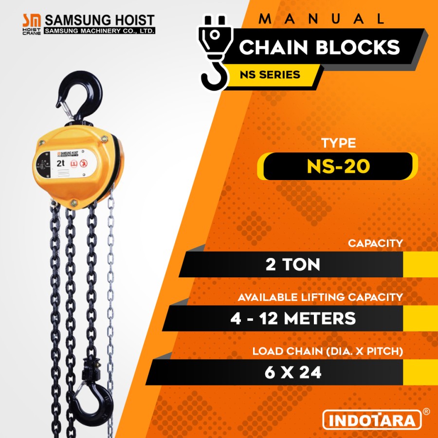 Manual Chain Block Katrol Takel 2 Ton Samsung NS-20