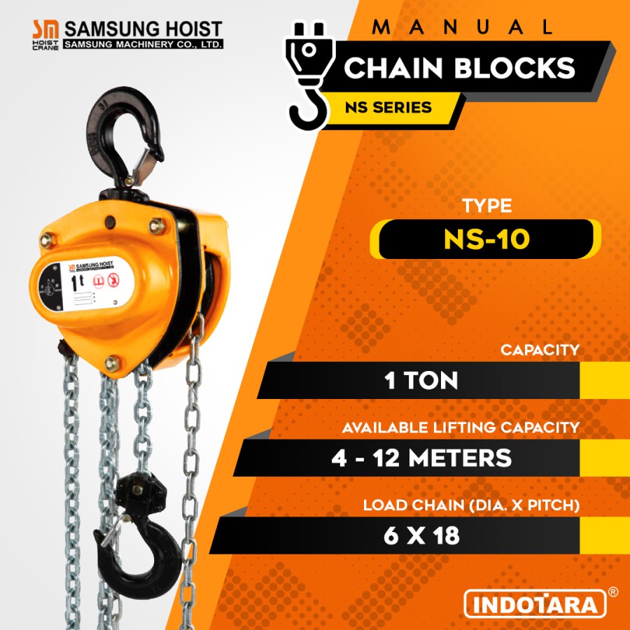 Manual Chain Block Katrol Takel 1 Ton Samsung NS-10