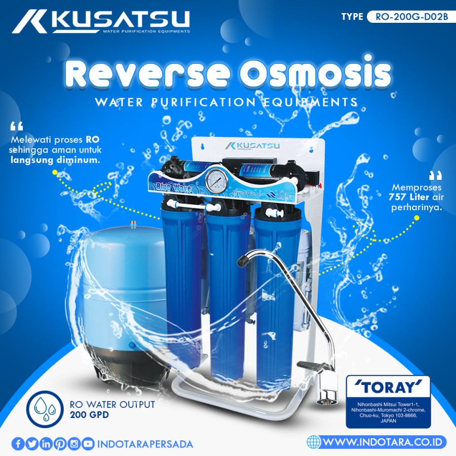 Reverse Osmosis RO-200G-D02B 757L 2Bar Kusatsu