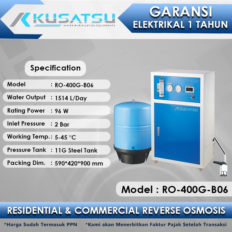 Reverse Osmosis RO-400G-B06 1514L 2Bar Kusatsu