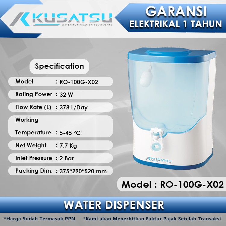 Reverse Osmosis RO-100G-X02 32W 378L Kusatsu