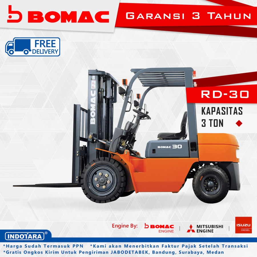 Bomac Forklift Diesel 3T RD30A MS4S