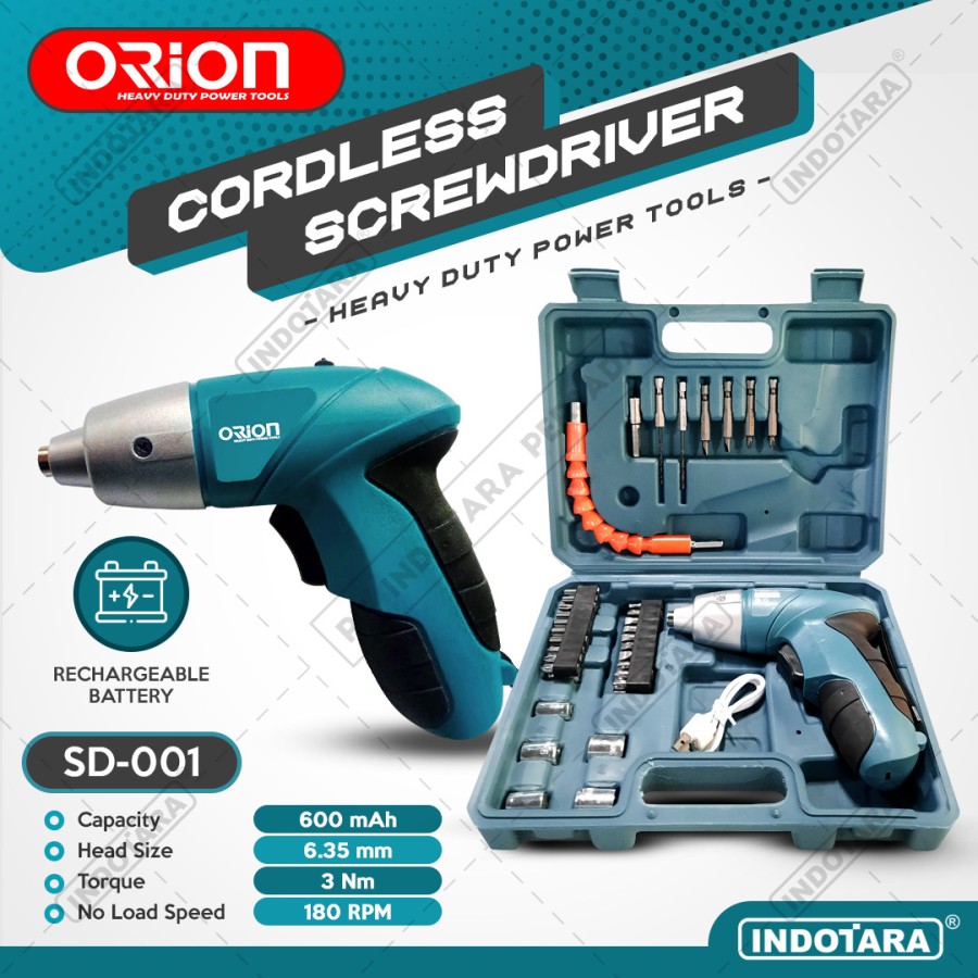 Orion Cordless Screwdriver / Obeng Baterai 3.6Volt - SD-001