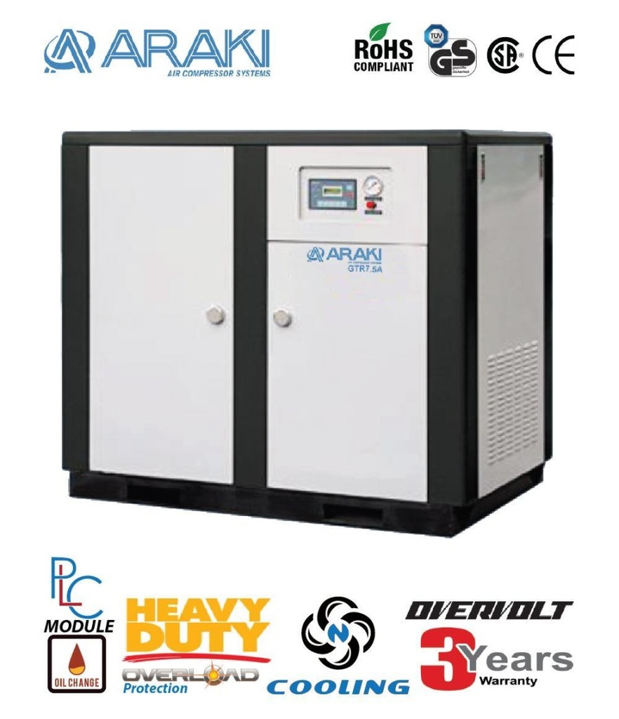 ARAKI SINGLE SCREW AIR COMPRESSOR GTR7.5A 13BAR