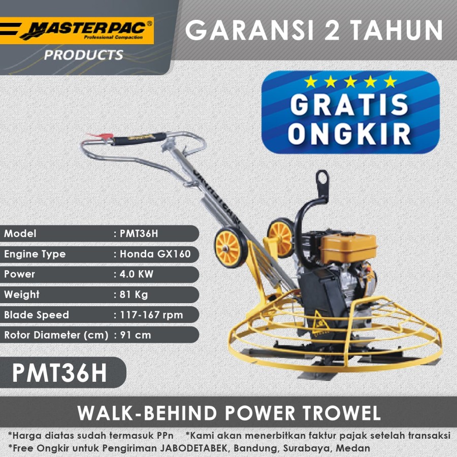 Masterpac Walk Behind Power Trowel PMT36H