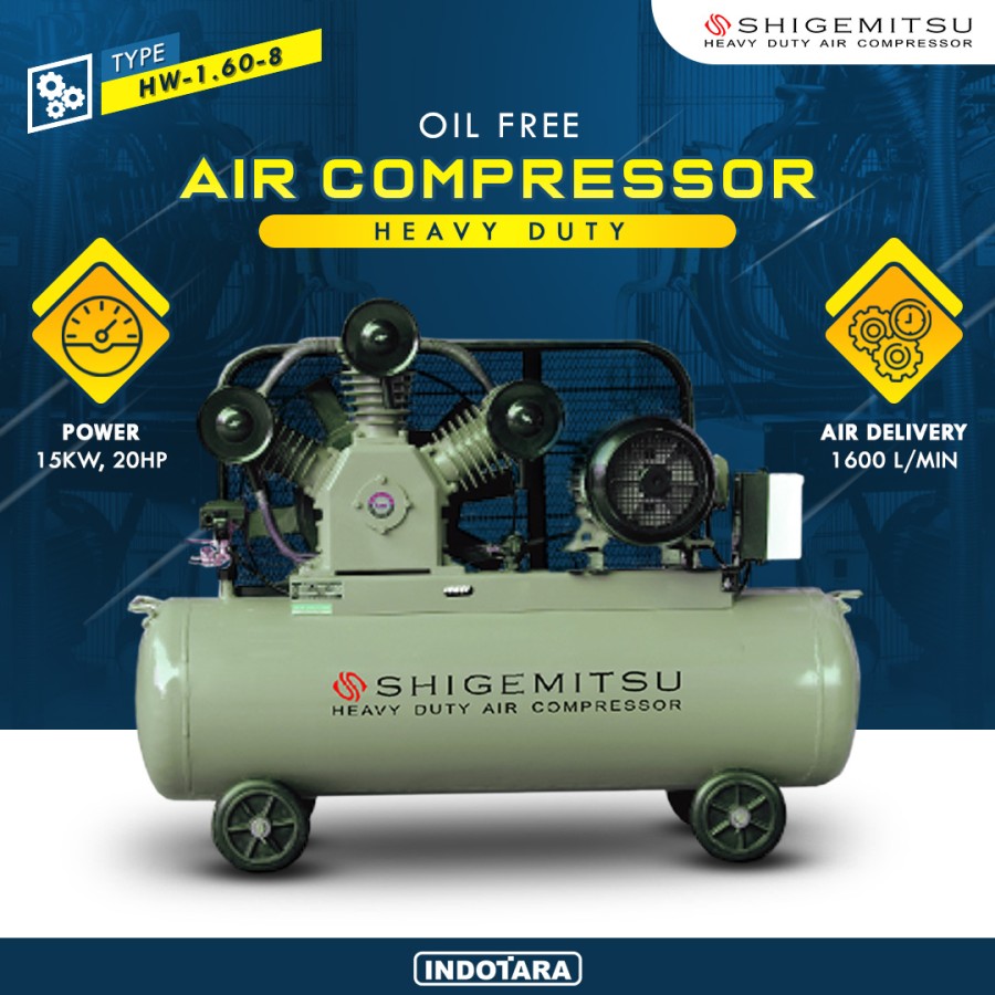 Kompresor Angin Oil Free 20HP/ 8 Bar 270L HW-1.60/8