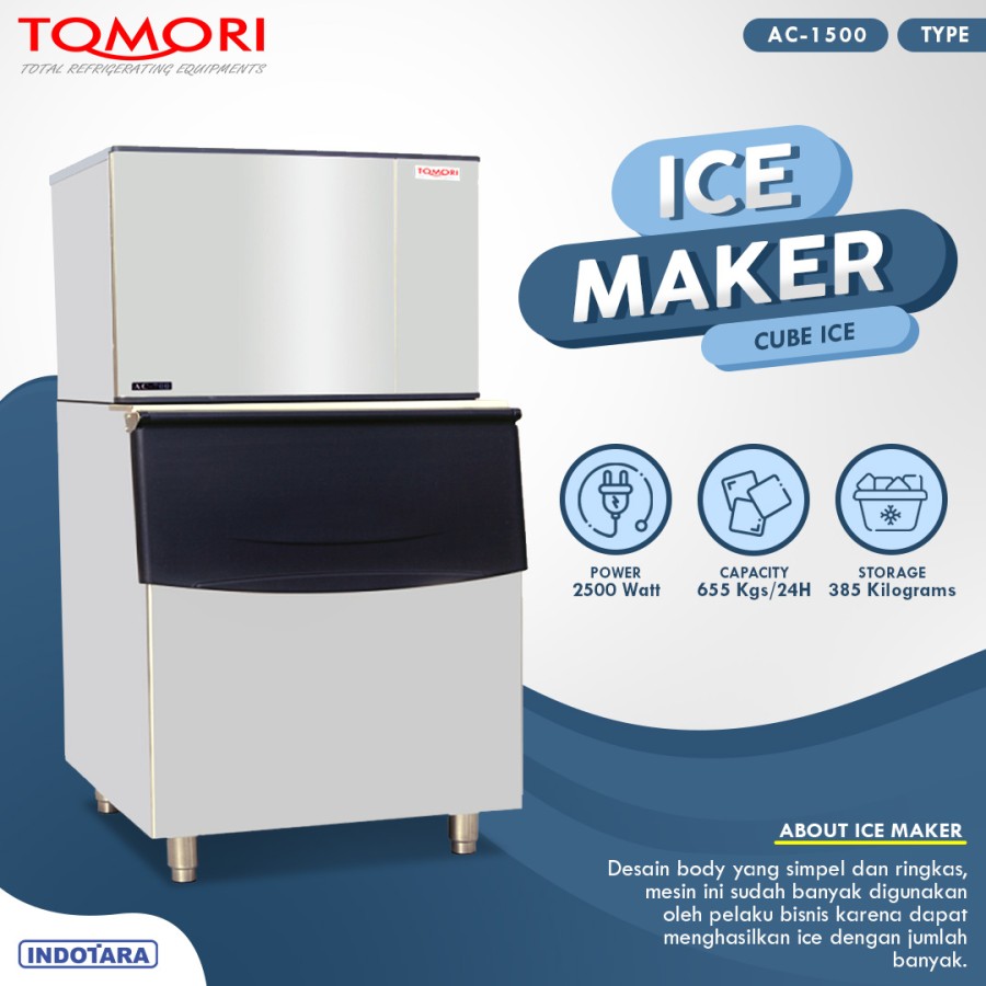 Mesin Pembuat Es Kubus AC1500 TOMORI ICE CUBE