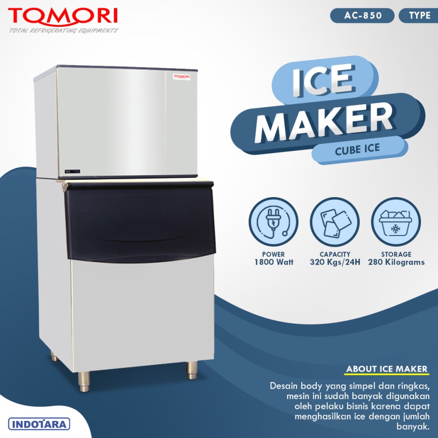 Mesin Pembuat Es Kubus AC850 TOMORI ICE CUBE