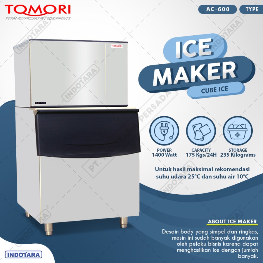 Mesin Pembuat Es Kubus AC600 TOMORI ICE CUBE