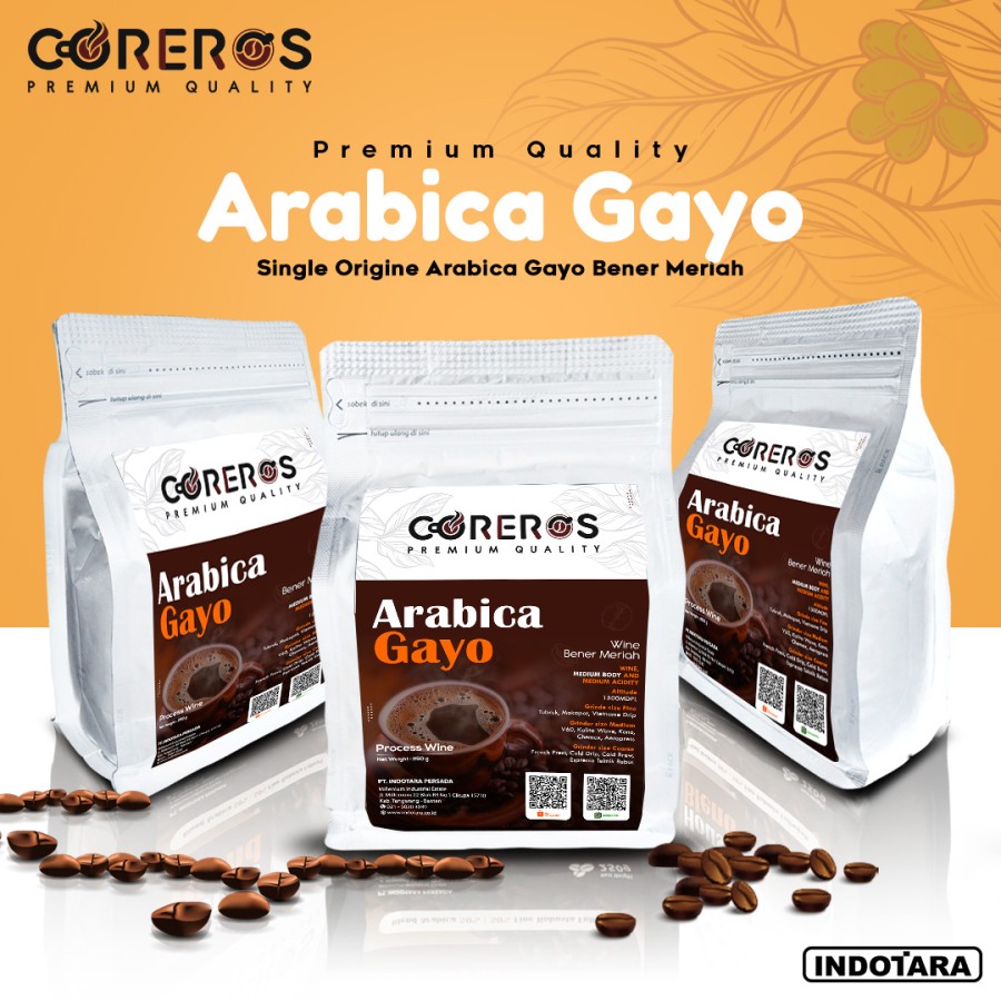 Biji Kopi Arabica Gayo Wine Bener Meriah Coreros Coffee Bean - 500gr