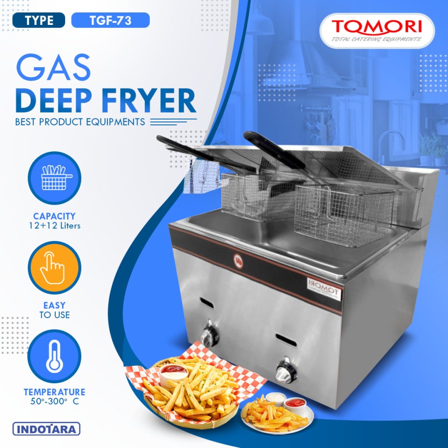 Gas Deep Fryer 12L / Mesin Penggoreng Tomori - TGF73