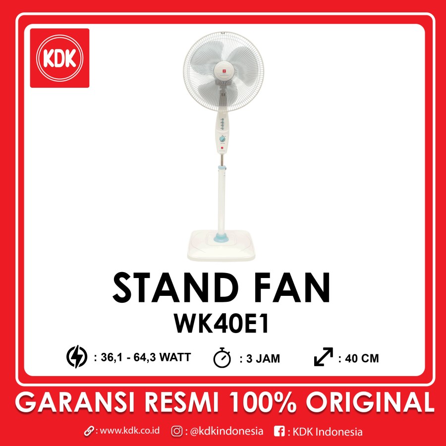 KDK WK40E – Stand Fan 16 inch Timer 3 Speed