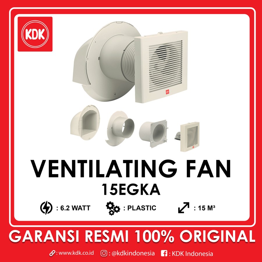 KDK 15EGKA – Exhaust Fan Kamar Mandi 6 inch