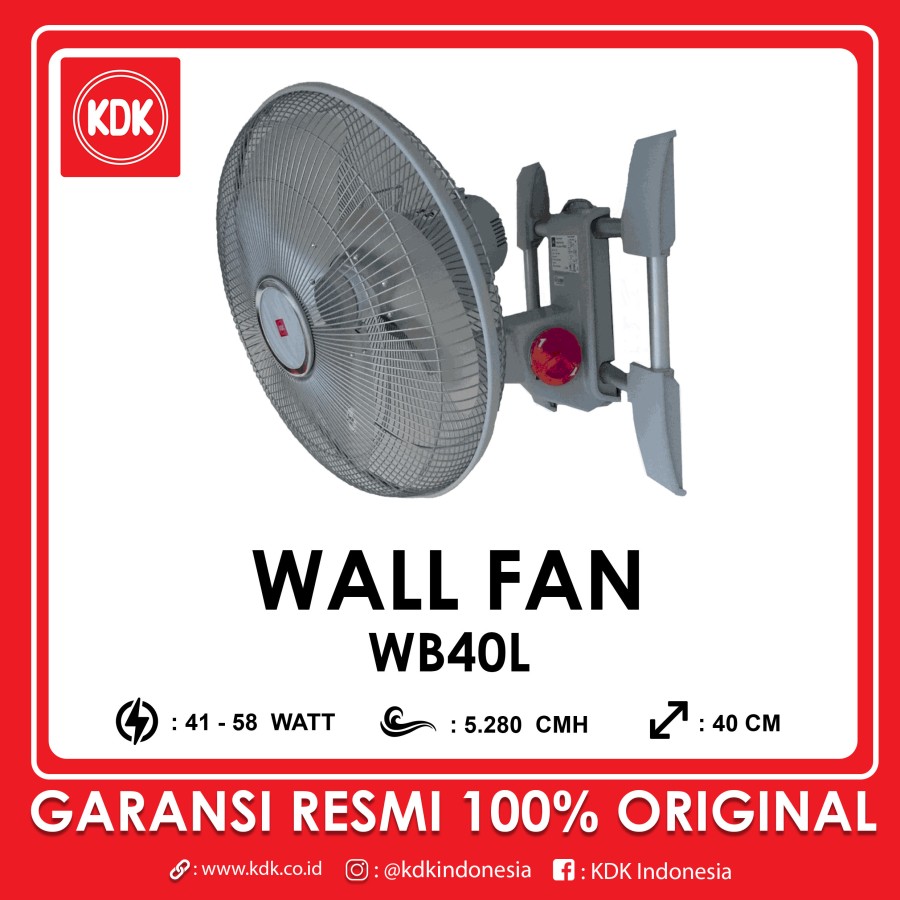 KDK WB40L – Floor Fan & Wall Fan 58 Watt