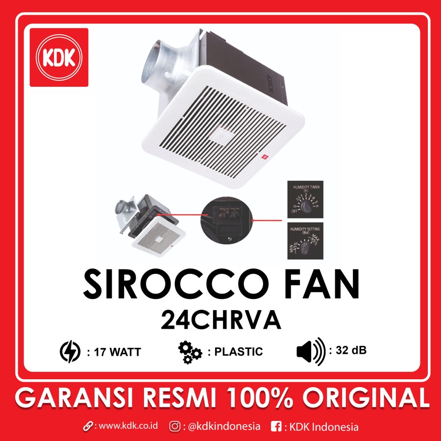 KDK 24CHRVA Exhaust Ceiling Sirocco 24cm