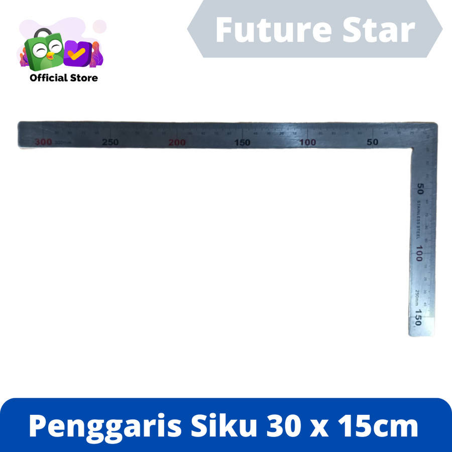 Penggaris Siku Tukang Stainless Steel 30 x 15cm Bahan Tebal