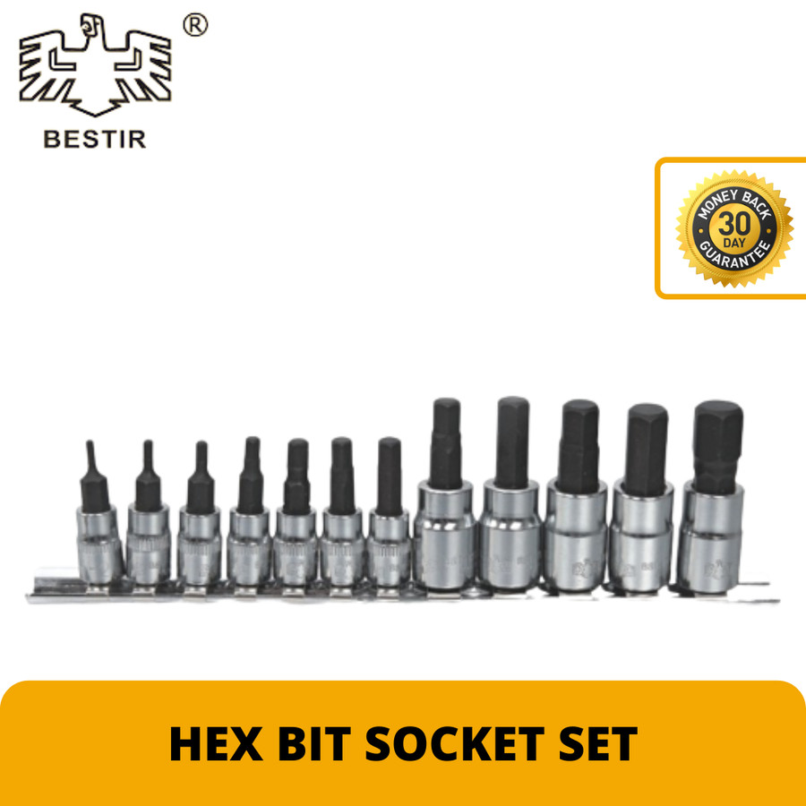 12PCS Hex Bit Socket Set Driver 1/4" & 3/8" BESTIR