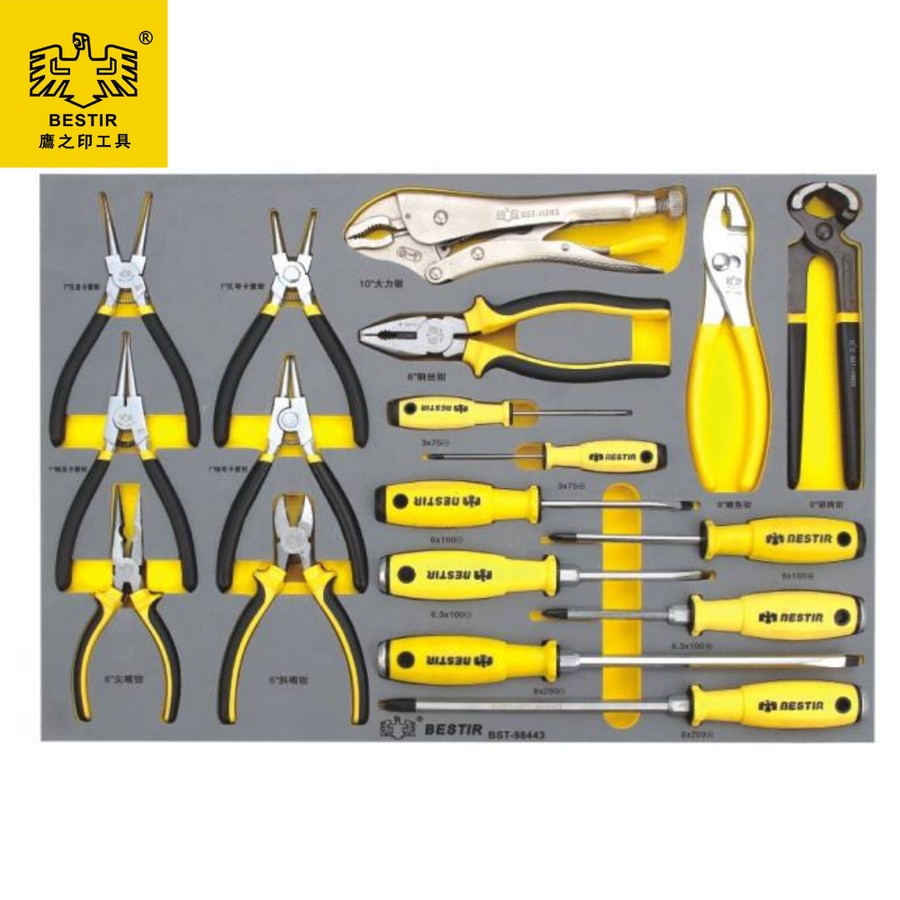 Plier & Screwdriver Tool Trolley Set Tray Set 18Pcs BESTIR