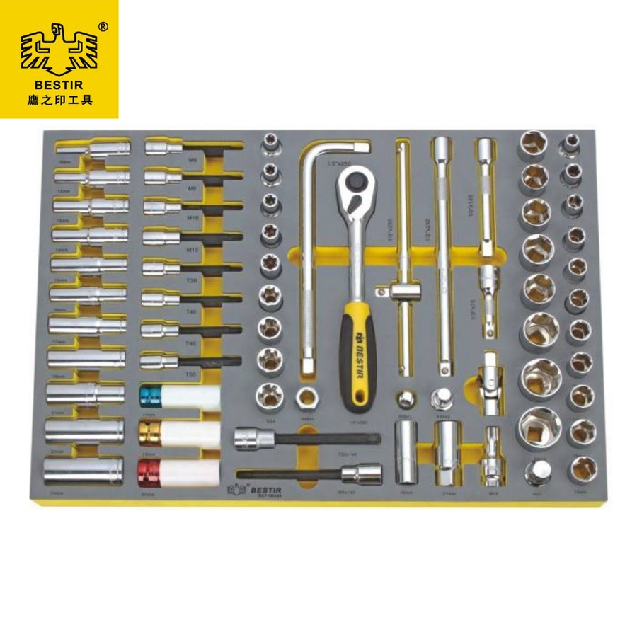 Socket Tool Trolley Set Tray Set Customize 66Pcs BESTIR