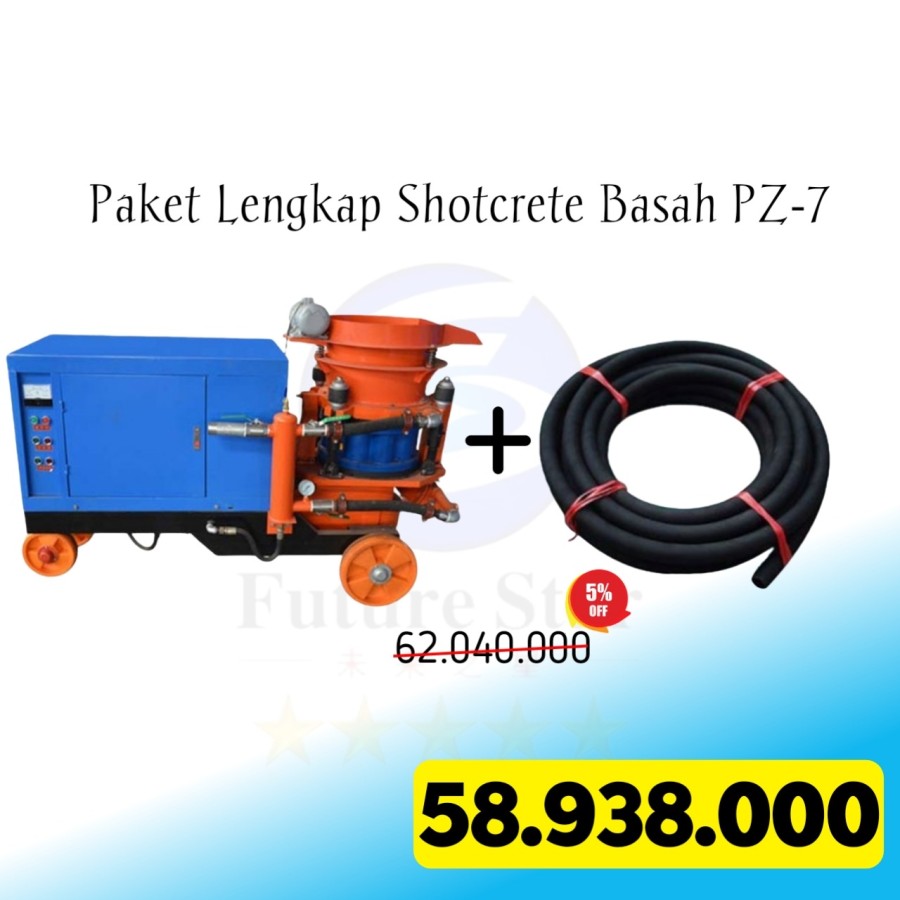 PAKET LENGKAP MESIN SHOTCRETE SEMPROT SEMEN PZ-7