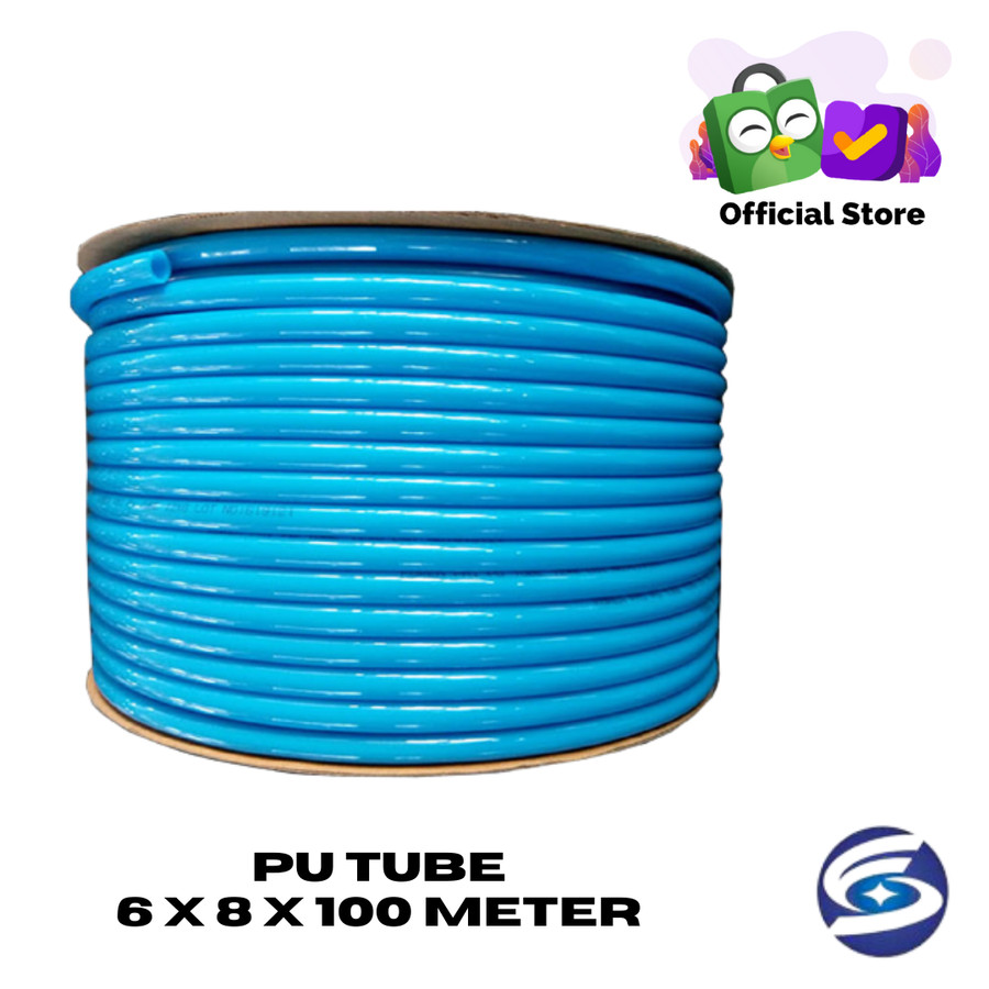 SELANG ANGIN PNEUMATIC 5 x 8mm 100M BAHAN PU BIRU