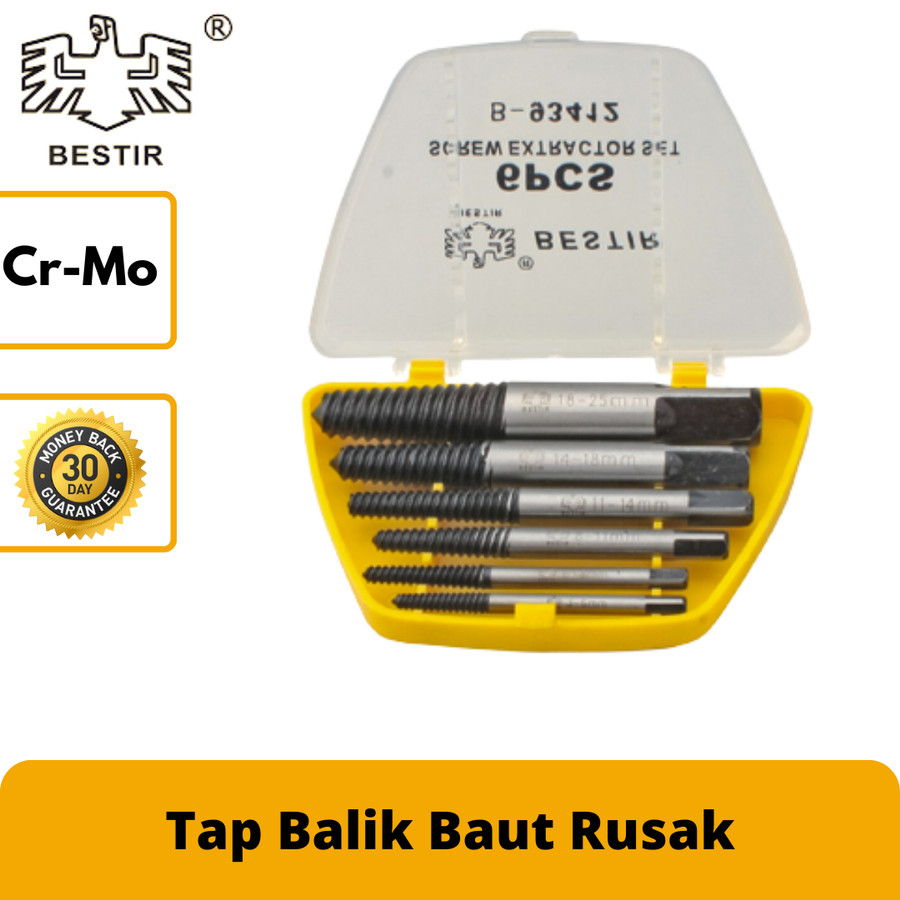 Screw Extractor Set / Tap Balik Alat Pembuka Baut Rusak