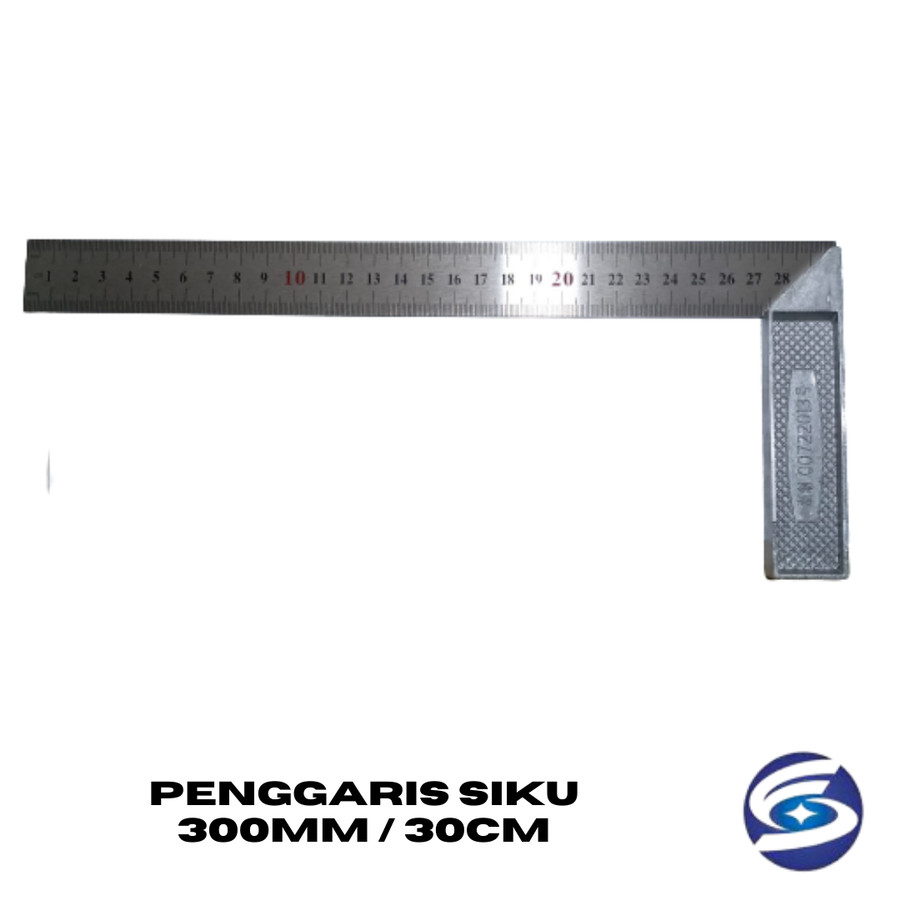 Penggaris Siku Stainless Steel 300mm / Penggaris Siku 30cm