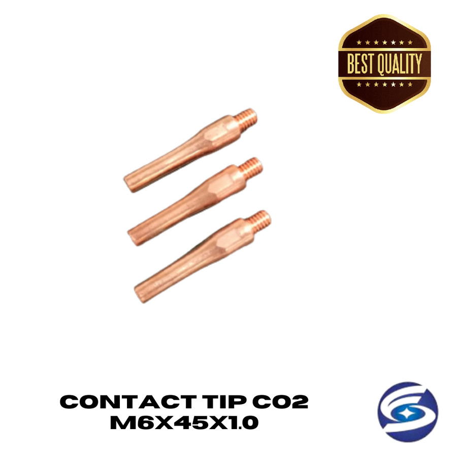 Contact Tip Kontak Tip M6x45x1.0mm Sparepart Las CO Full Tembaga