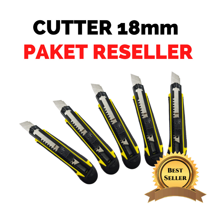 5PCS PISAU CUTTER 18MM / PAKET RESELLER PISAU CUTTER MURAH