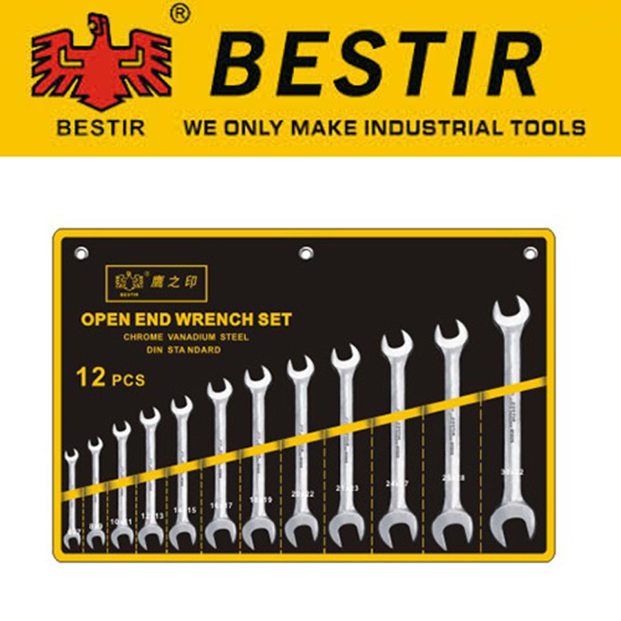 KUNCI PAS SET 12PCS/OPEN END WRENCH SET 12PCS BESTIR-97323